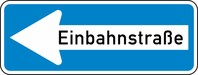 Verkehrszeichen VZ 220-10 Einbahnstraße linksweisend, 300 x 800, 3mm flach, RA 3