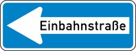 Verkehrszeichen VZ 220-10 Einbahnstraße linksweisend, 300 x 800, 2mm flach, RA 1