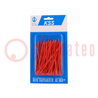 Kabelbinder; L: 100mm; W: 2,5mm; polyamide; 78,5N; rood; 100st.