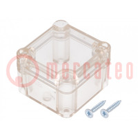 Enclosure: multipurpose; X: 49mm; Y: 51mm; Z: 36mm; ABS; transparent