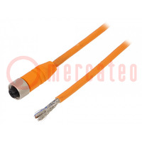 Connection lead; M12; PIN: 4; straight; 10m; plug; 240VAC; 4A; RKTS