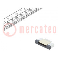 Connector: FFC/FPC; horizontaal; PIN: 10; ZIF; SMT; 500mA; vertind