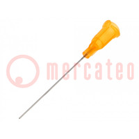 Needle: steel; 1.5"; Size: 23; straight; 0.33mm; Mounting: Luer Lock