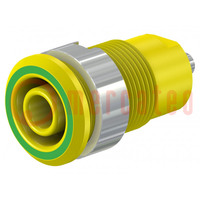 Connettore: banana 4mm; presa; 24A; 1kV; Foro: Ø12,2mm; nichelato