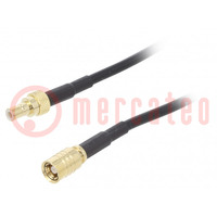 Cable; 1m; SMB male,SMB female; shielded; black; straight