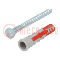 Plastic anchor; with screw; 12x60; DUOPOWER; 10pcs; 12mm
