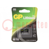 Batterie: Lithium; 3V; CR2; nicht aufladbar; Ø16x27mm