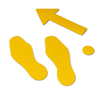 dmd Antirutsch – m2-Antirutschbelag Hinweismarkierung Universal gelb Schuhform 95x265mm (1 Paar), 10er VE