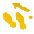 dmd Antirutsch – m2-Antirutschbelag Hinweismarkierung Universal gelb Schuhform 95x265mm (1 Paar), 10er VE