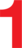 Einzelziffer - 1, Rot, 20 mm, Folie, Selbstklebend, Für außen und innen
