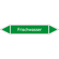 Rohrleitungskennz/Pfeilschild Bogen Gr1Wasser(grün)Folie gest,7,5x1,6cm Version: P1093 DIN 2403 - Frischwasser P1093