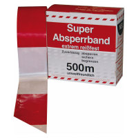 Absperrband Spenderbox rot/weiß geblockt, PE-Folie, 500m x 8 cm