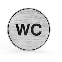 Tello Wood Holz-Türschild rund Material: Eiche Furnier, selbstklebend, Ø 10,0 cm, Farbe: Weiß, Motiv: Schwarz Version: 15 - WC