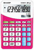 Sharp EL-332B-PK számológép Asztali Pénzügyi számológép Rózsaszín