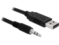 DeLOCK USB 2.0/3.5 mm 1.8m cable de audio 1,8 m 3,5mm Negro
