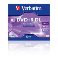 Verbatim DVD+R Double Layer Matt Silver 8x 8,5 GB DVD-R 5 stuk(s)
