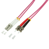 LogiLink 3m LC-ST kabel optyczny SC OM4 Różowy