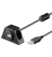 Goobay USB2.0 AA 200 CLIP II, 2m cable USB USB A Negro