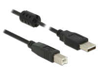 DeLOCK 0.5m, USB 2.0-A/USB 2.0-B câble USB 0,5 m USB A USB B Noir