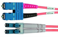 Telegärtner L00890A0080 InfiniBand/fibre optic cable 1 m LC SC OM4 Zwart, Violet