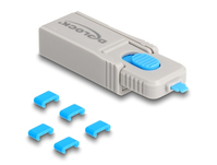 DeLOCK 20926 port blocker Port blocker + key USB Type-C Blue, Grey Plastic 11 pc(s)