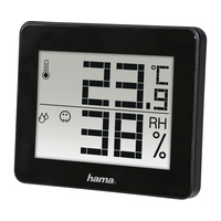 Hama | Termómetro e Higrómetro Digital (Control de humedad y temperatura de interiores, Almacenamiento de datos), Color Negro