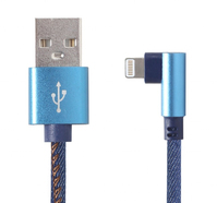 Gembird CC-USB2J-AMLML-1M-BL Lightning kábel Fekete, Kék