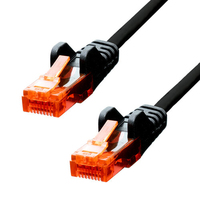 ProXtend CAT6 U/UTP CCA PVC Ethernet Cable Black 25CM