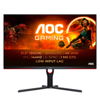 AOC G3 U32G3X/BK LED display 80 cm (31.5") 3840 x 2160 Pixel 4K Ultra HD Nero, Rosso