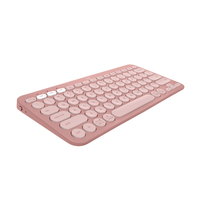Logitech Pebble Keys 2 K380s billentyűzet RF vezeték nélküli + Bluetooth QWERTY Nemzetközi amerikai Rózsaszín