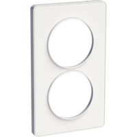 Odace Touch, plaque Blanc 2 postes verticaux 57mm (S520814)