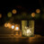 Relaxdays Teelichtgläser, 12er Set, Teelichthalter Glas, Tischdeko, H x D: 8,5 x 7 cm, dekorative Kerzengläser, gold
