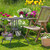 Relaxdays Gartentisch Rattan-Optik, quadratisch, HBT: 75x61x61cm, Balkontisch, Kunststoff & Metall, Outdoor Tisch, grau