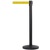 QueueMaster Retractable Belt Barrier - 3.4m Belt with Warning Message - Powder Coated Black - Out of Service - Yellow Belt