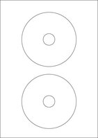 ValueX CD Label 117mm Diameter 2 Per A4 Sheet White (Pack 100 Labels)