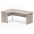 Impulse 1800mm Left Crescent Desk Grey Oak Top Panel End Leg I003139