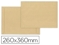 Sobre liderpapel bolsa armado kraft envio seguridad 260x360 mm solapa tira de silicona papel 120 gr caja de 100