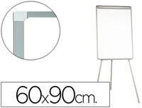 Pizarra blanca q-connect con tripode 95x65 cm para convenciones superficie laminada escritura directa