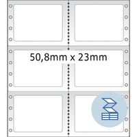 Computer-Etiketten, endlos 2-bahnig, Nadeldrucker, 50,80 x 23,00 mm, 12000 St.