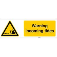 ISO Safety Sign - Warning , Incoming tides ,