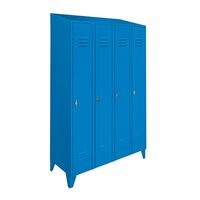 Steel cupboard with sloping top, full height compartments