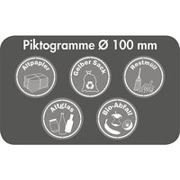 Piktogramm-Set, Ø 100 mm, deutsch