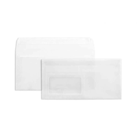 Briefumschläge Offset transparent DINlang 90g/qm HK Fenster VE=100 Stück weiß