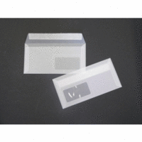 Briefumschläge Offset transparent DINlang 90g/qm HK Fenster VE=100 Stück weiß