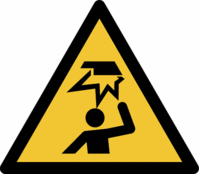Sicherheitskennzeichnung - Warnung vor Hindernissen im Kopfbereich, 10 cm, 3 m