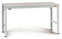 ESD-Arbeitstisch UNIVERSAL Standard Grundtisch mit Melaminplatte, BxTxH = 1500 x 1000 x 763-873 mm | LUK4068.7035