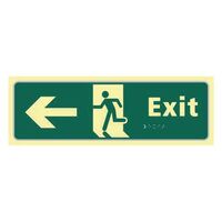 Exit Man Running Arrow Left Sign