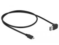 Delock EASY-USB 2.0 Type-A apa (elforgatott csatlakozó) > USB 2.0 Type Micro-B apa kábel 0,5m fekete (85203)