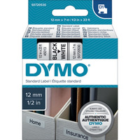 DYMO D1-Beschriftungsband 45013, 12 mm, schwarz/weiß