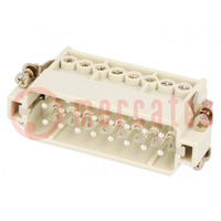 Connector: HDC; contactinzetstuk; mannelijk; S-A; PIN: 16; 16+PE